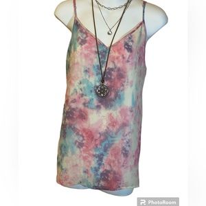 3/$21! 💠 Suzy Shier Pastel Tie-Dye Layering Tank Top / Camisole size XL